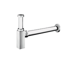 A chrome plated siphon bathtub faucet with a square design, featuring a polished finish and a siphon stopper.