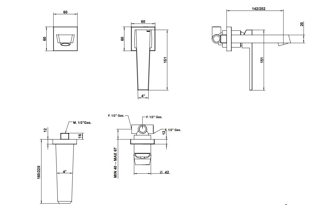 Stelth wall-type basin mixer in Pakistan