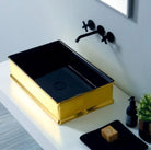 Vitruvit VT CHARME black & gold basin – Italian countertop designer sink for luxury bathrooms