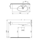 Bocchi Etna vanity basin dimensions 900x450x185mm — deep vanity top Pakistan, Sardar & Co