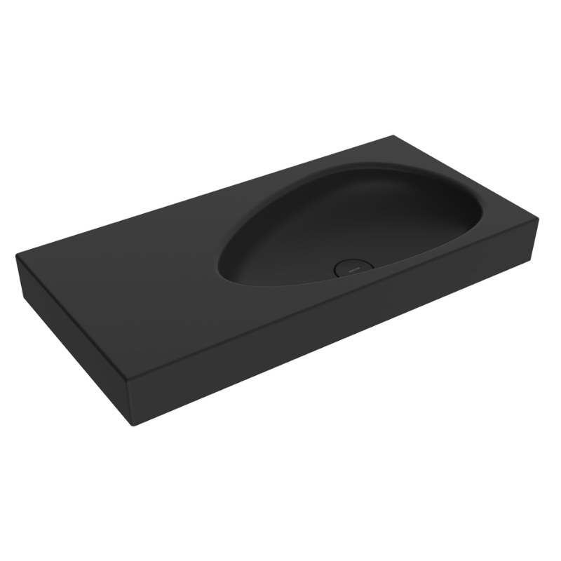 Bocchi Etna vanity basin Matte Black 900mm 185mm — vanity top basin Pakistan, Sardar & Co