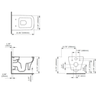 Bocchi Firenze wall hung toilet dimensions 360x535x360mm — rimless vitreous china Pakistan, Sardar & Co