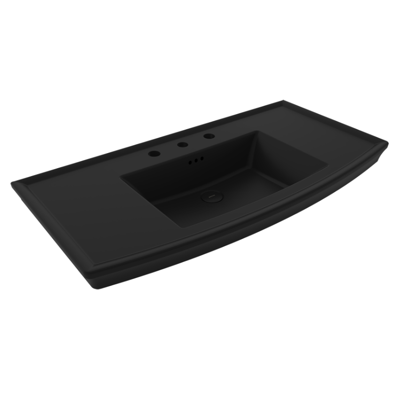 Bocchi Lavita console washbasin Black Glossy 1005mm — dark luxury basin Pakistan, Sardar & Co Rawalpindi