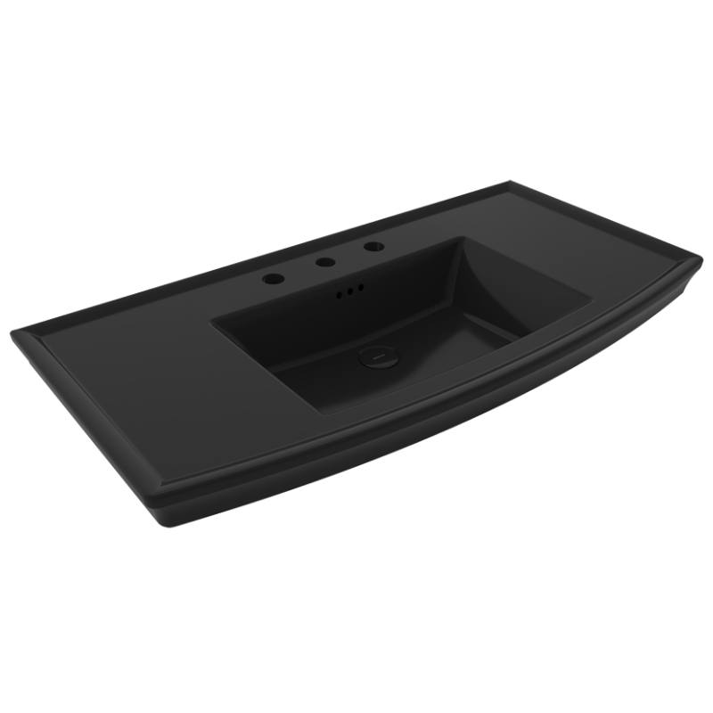 Bocchi Lavita console washbasin Matte Black 1005mm — matte black premium basin Pakistan, Sardar & Co