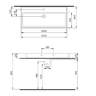 Bocchi Milano 100 washbasin with overflow dimensions 1005x465x145mm — Sardar & Co Pakistan	