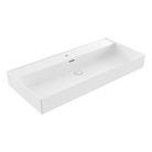 Bocchi Milano 100 washbasin with overflow Matte White 1005mm — countertop wall mounted Pakistan, Sardar & Co