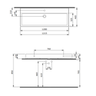 Bocchi Milano 120 wall mount wash basin dimensions 1205x465x145mm — Sardar & Co Pakistan