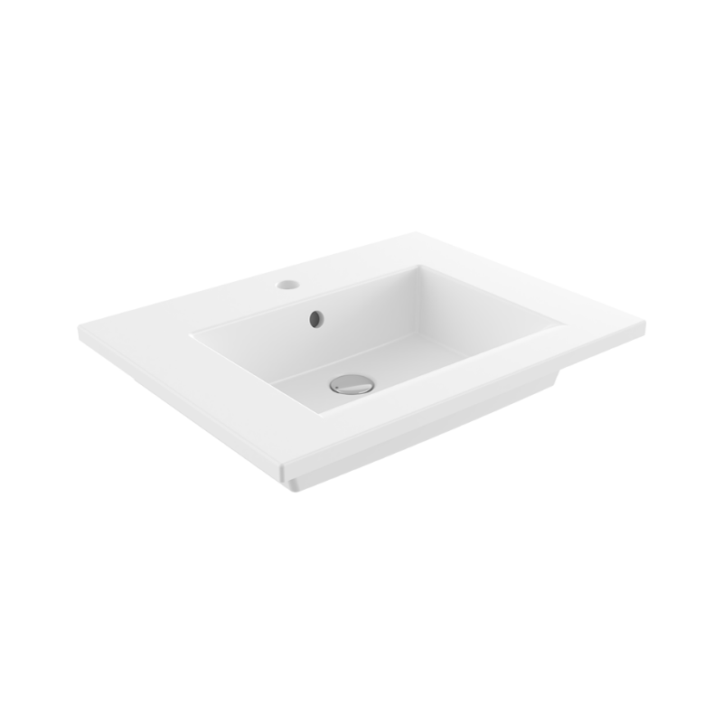 Bocchi Milano 80 wash basin Matte White 615mm — compact countertop wall mounted Pakistan, Sardar & Co