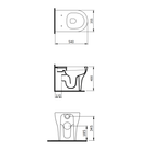 Bocchi Parma single piece toilet dimensions 355x540x400mm — rimless floor mounted Pakistan, Sardar & Co