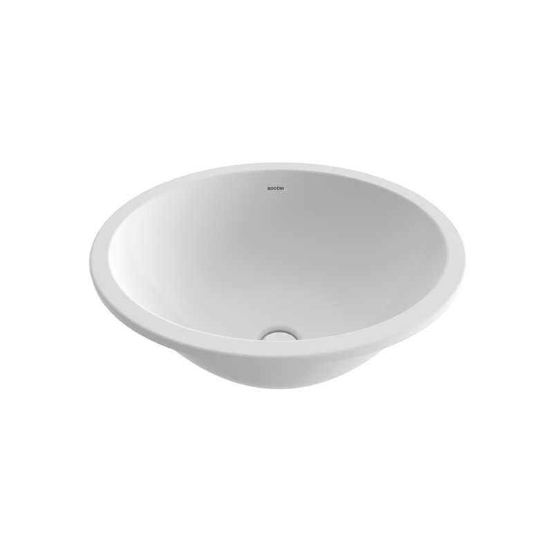 Bocchi Parma undercounter washbasin Gloss White 560mm — undermount basin with overflow Pakistan, Sardar & Co