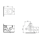Bocchi V-Tondo wall mounted toilet dimensions 360x545x330mm — rimless concealed bidet Pakistan, Sardar & Co
