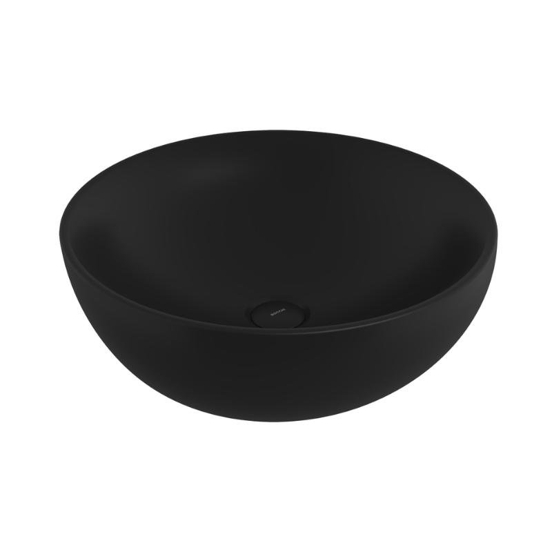 Bocchi Venezia countertop wash basin Matte Black 450mm — flat bowl basin Pakistan, Sardar & Co Rawalpindi