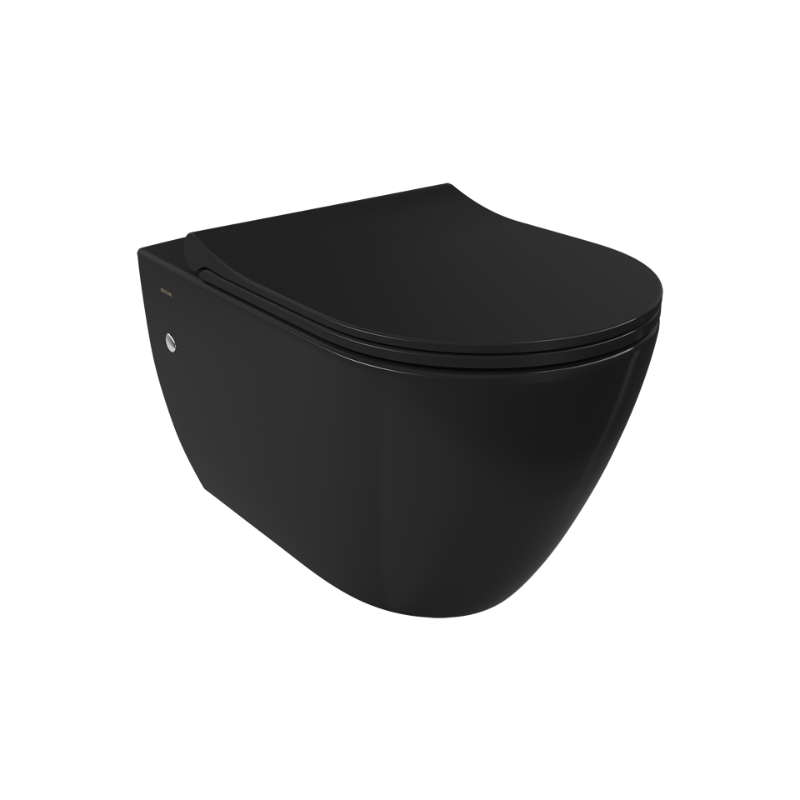 Bocchi Venezia floor toilet Black Glossy — dark floor standing toilet Pakistan, Sardar & Co Rawalpindi