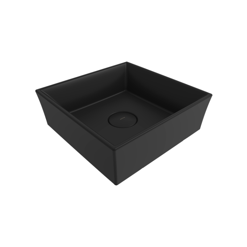 Bocchi Vessel Square vessel washbasin Matte Black 380mm — square bowl vessel Pakistan, Sardar & Co