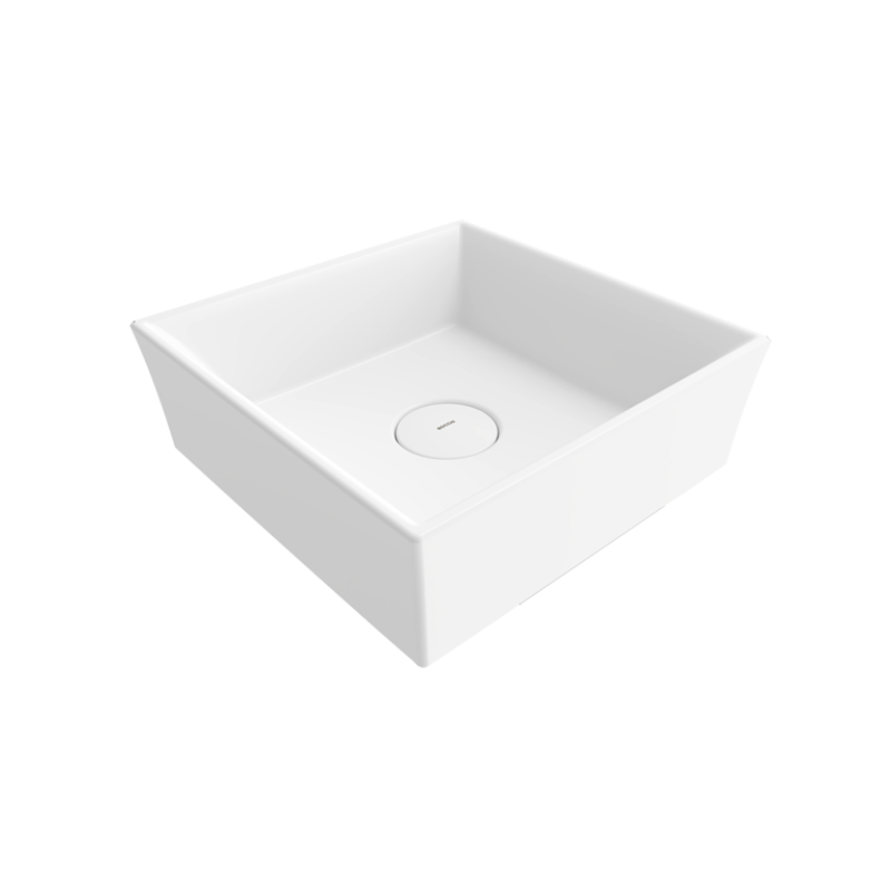 Bocchi Vessel Square vessel washbasin Matte White 380mm — square bowl washbasin Pakistan, Sardar & Co
