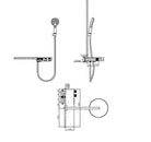 Technical drawing and dimensions of AuraTherm Pro concealed thermostatic shower mixer HB8655 — OMSA Rubinetterie