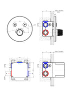 Concealed Thermostatic Shower Pakistan HL8476 technical drawing and dimensions — OMSA Rubinetterie Sardar & Co