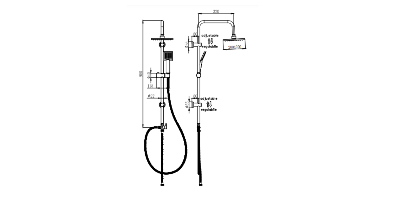 Chrome Shower Column with Automatic Diverter Pakistan