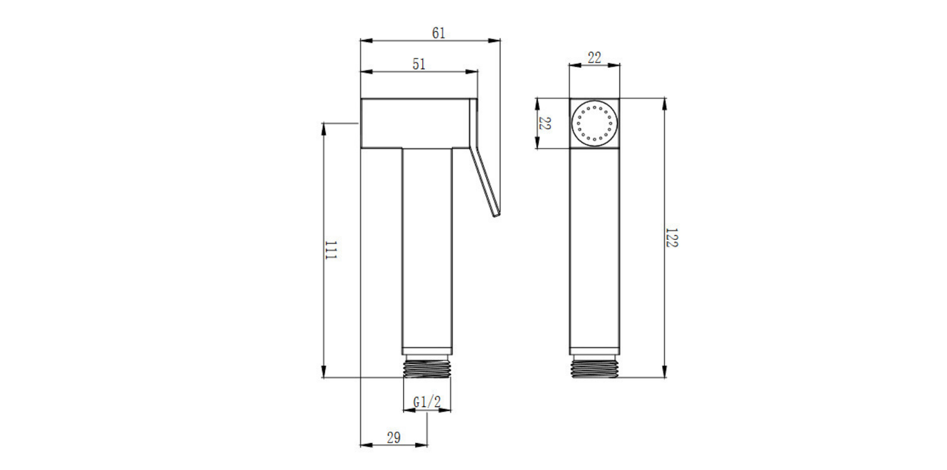 Chrome Eurodocia Handheld Shower Round Bathroom Accessory
