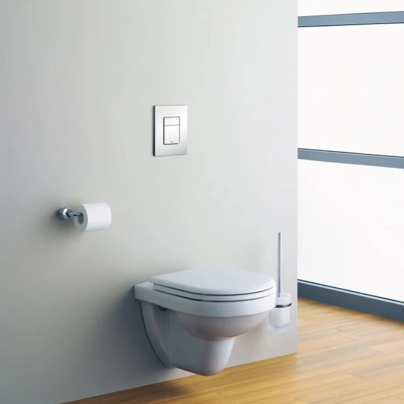 Grohe Skate Cosmopolitan flush plate profile detail — design-forward dual-flush actuator Pakistan, Sardars