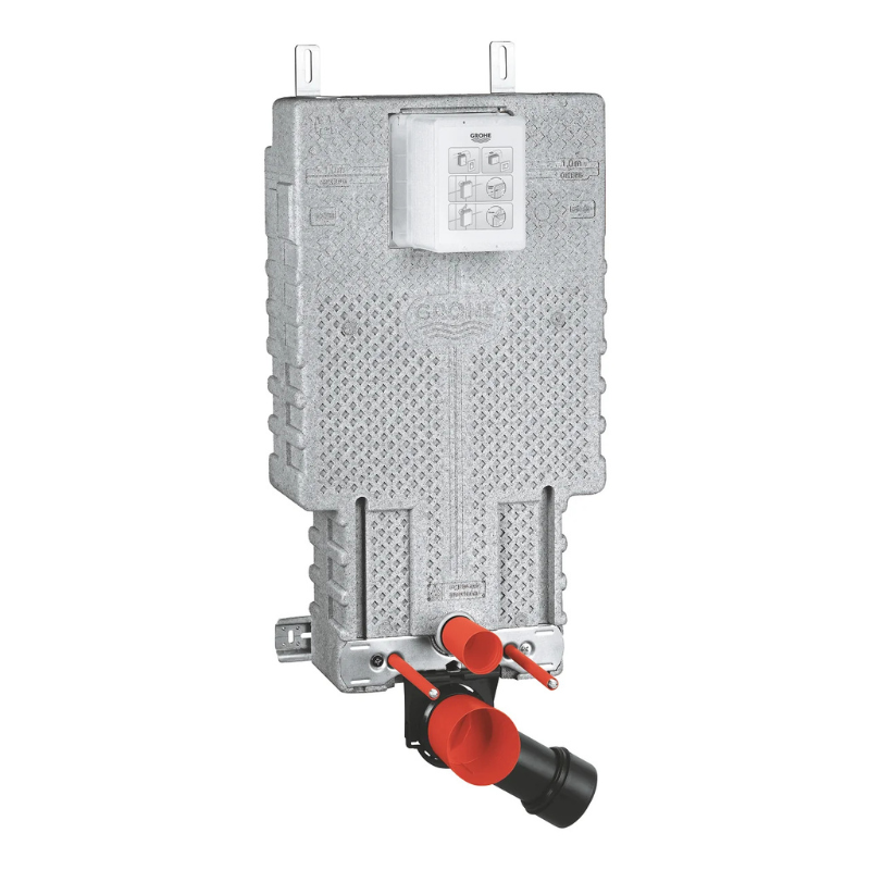 Grohe UNISET concealed tank with EPS foam housing — GD2 cistern, Skate Air flush plate, wall-hung toilet set Pakistan, Sardar & Co