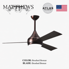 Mattews Donaire coastal ceiling fan Brushed Bronze with Wood blades — luxury ceiling fan Pakistan