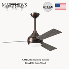 Mattews Donaire coastal ceiling fan Brushed Bronze with Burn Wood blades — luxury ceiling fan Pakistan