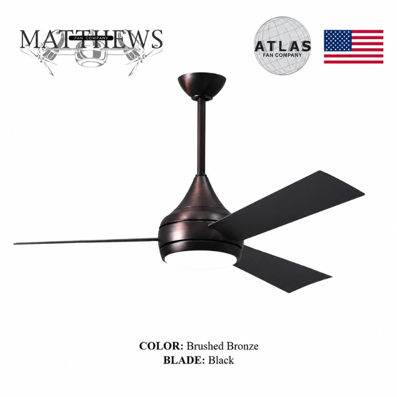 Mattews Donaire coastal ceiling fan Brushed Bronze with Black blades — luxury ceiling fan Pakistan