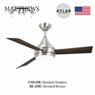 Mattews Donaire coastal ceiling fan Brushed Stainless with Brushed Bronze — coastal wet location fan Pakistan, Sardar & Co