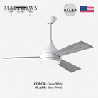 Mattews Donaire coastal ceiling fan Gloss White with Burn wood blades — 316 marine-grade, all-weather wooden blades, Pakistan