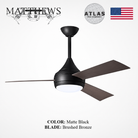 Mattews Donaire coastal ceiling fan Matte Black with Brushed brounze blades — 52 inch UL wet location, Punkh Studio Sardar & Co Pakistan