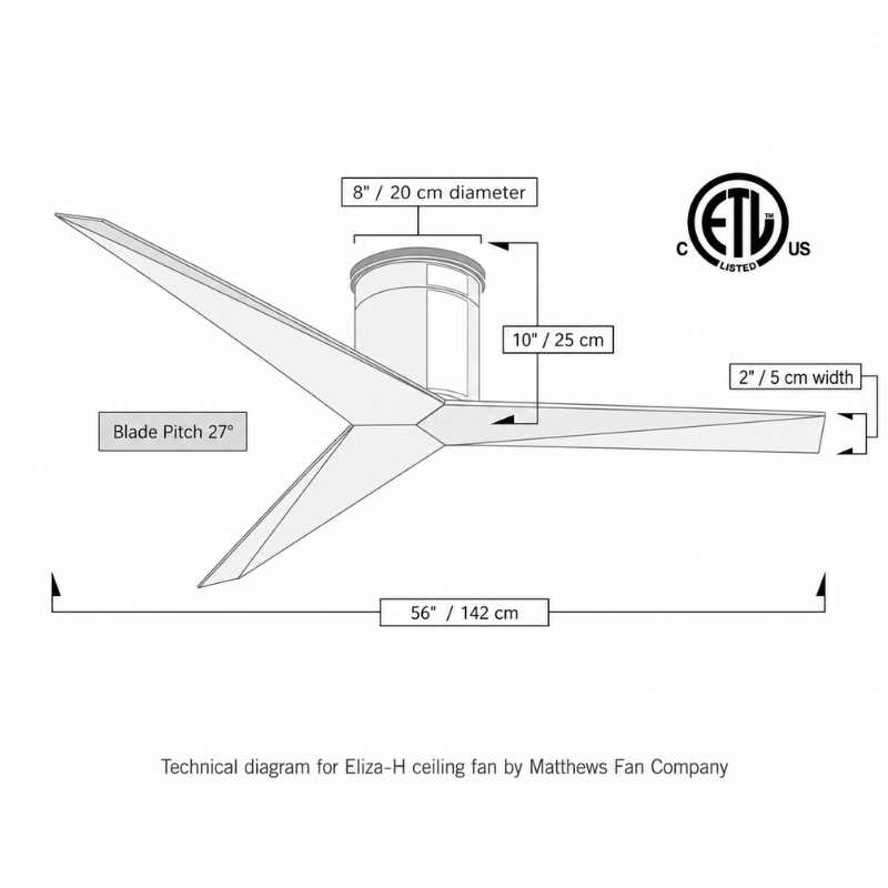 Mattews Eliza-H sculpted blade detail brushed nickel — DC ceiling fan Pakistan, Sardar & Co Rawalpindi