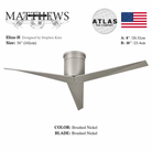 Mattews Eliza-H brushed nickel ceiling fan all-nickel — architect-designed DC ceiling fan Pakistan