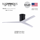 Mattews Eliza-H matte black ceiling fan with Matte White blades — exclusive high-contrast combination, Sardar & Co Pakistan