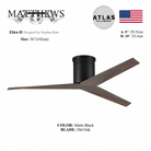 Mattews Eliza-H matte black ceiling fan Old Oak blades — Stephen Katz designed, Sardar & Co Rawalpindi
