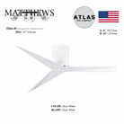 Mattews Eliza-H white ceiling fan Gloss White with Gloss White blades — 56 inch DC motor, Punkh Studio Sardar & Co Pakistan