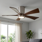 Mattews Irene-5HLK ceiling fan with light installed in modern interior Pakistan — DC motor solid wood blades, Sardar & Co Rawalpindi