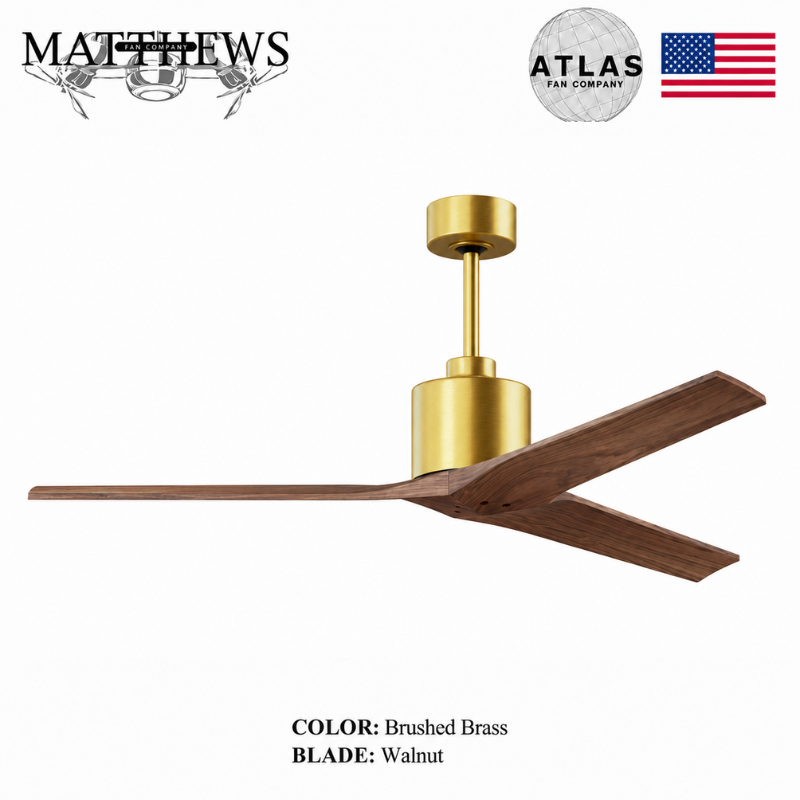 Mattews Mollywood inverter ceiling fan Brushed Brass Walnut — UPS compatible DC fan Pakistan, Sardar & Co