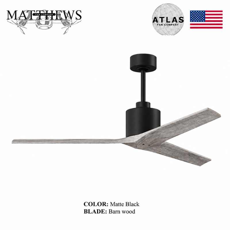 Mattews Mollywood inverter ceiling fan Matte Black Barn Wood — Pakistan, Sardar & Co