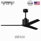 Mattews Mollywood inverter ceiling fan all Matte Black — Pakistan, Sardar & Co