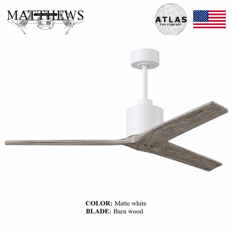 Mattews Mollywood inverter ceiling fan Matte White Barn Wood — Pakistan, Sardar & Co