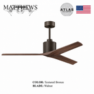 Mattews Mollywood inverter ceiling fan Textured Bronze motor Walnut blades — DC 29W Pakistan, Punkh Studio Sardar & Co