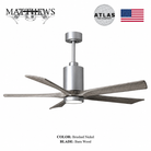 Mattews Patrícia-5 luxury ceiling fan Brushed Nickel motor Barn Wood — Pakistan, Sardar & Co