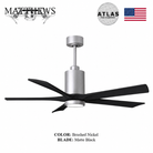 Mattews Patrícia-5 luxury ceiling fan Brushed Nickel motor Matte Black — Pakistan, Sardar & Co