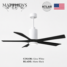 Mattews Patrícia-5 luxury ceiling fan Gloss White motor Matte Black — Pakistan, Sardar & Co