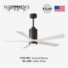Mattews Patrícia-5 luxury ceiling fan Textured Bronze Matte White — Pakistan, Sardar & Co