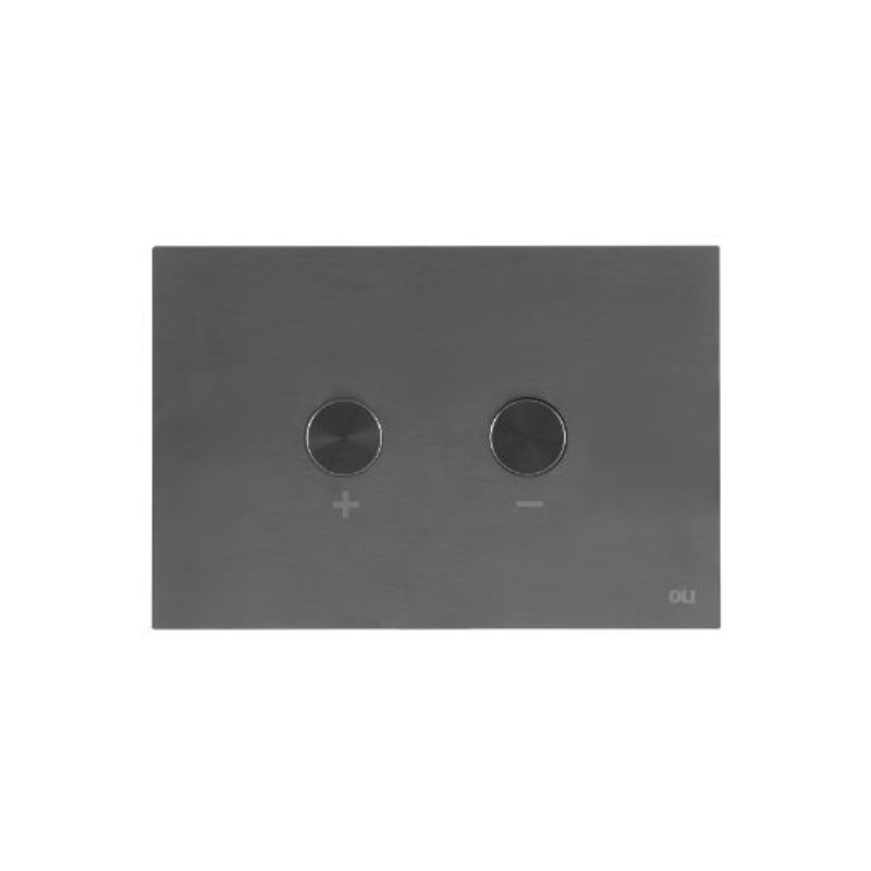 OLI BLINK stainless flush plate Brushed Gunmetal — premium flush plate Pakistan, Sardar & Co