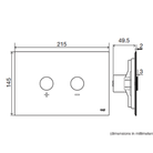 Technical dimension drawing of a wall-mounted light fixture showing a front view with two circular light heads, labeled 230 mm width, 150 mm height, and side profile labeled 16 mm.
