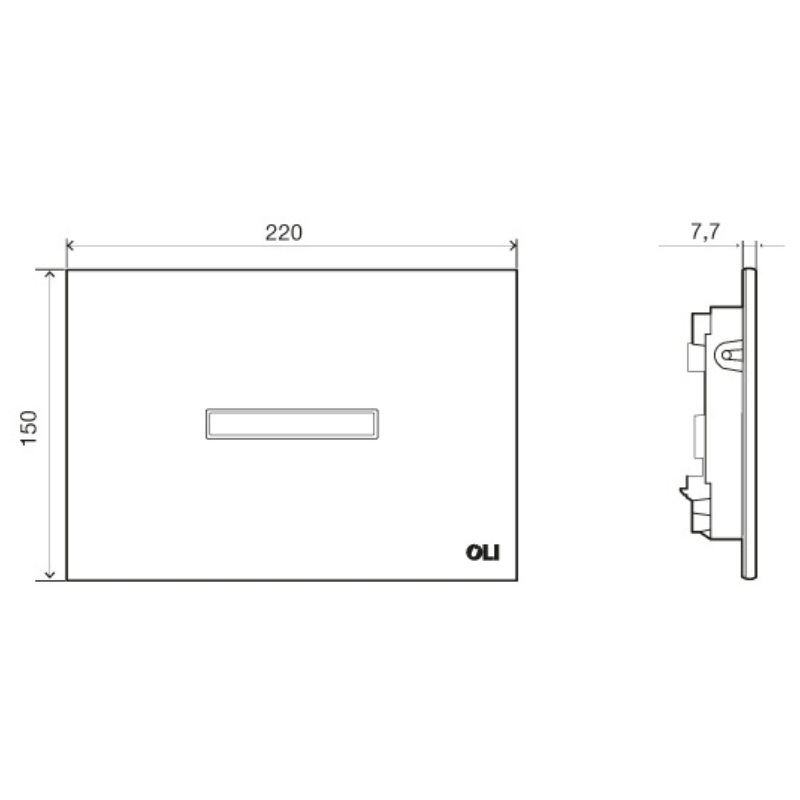 OLI eLINE infrared sensor detail — automatic dual-flush Pakistan, 900mm detection range, Sardar & Co