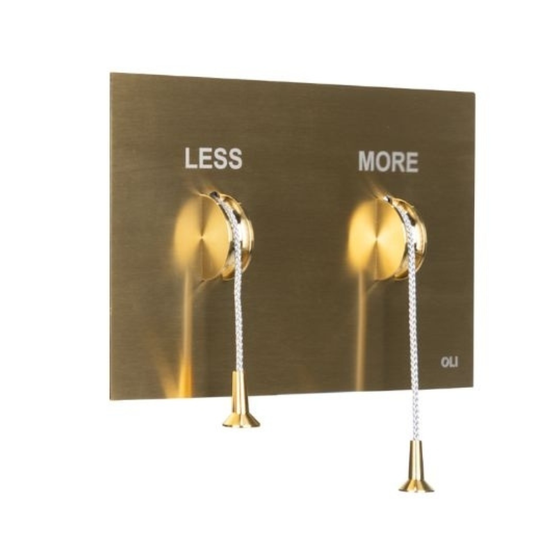 OLI Less is More flush plate Brushed Gold — architect Alessio Pinto stainless, Sardar & Co Pakistan